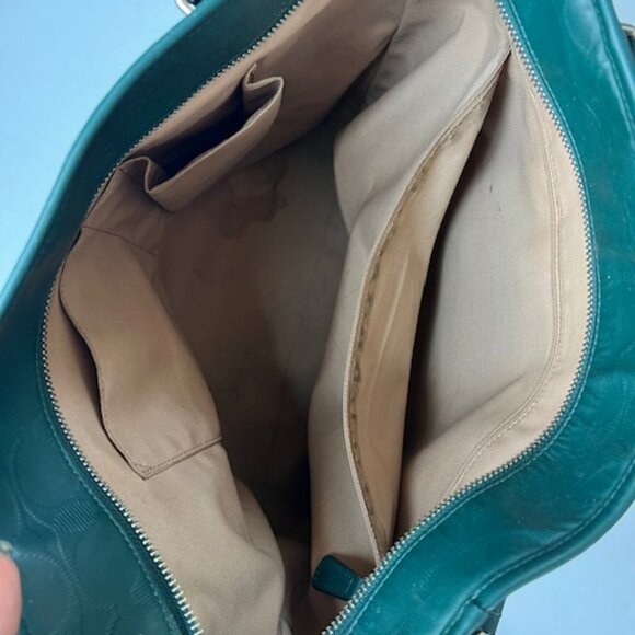 Coach Hunter Green Signature Leather Peyton Zip-Top Tote - Picture 9 of 14